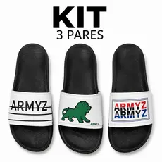 Kit 3 Pares Chinelo Slide Masculino Macio Confortavel