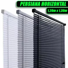 Cortina Persiana Horizontal 1,20x1,30mt PVC 25mm Janelas Sala Quarto Escritório