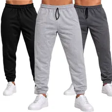 Kit 3 Calças Moletom Flanelado Jogger Masculina Basica Confortavel Dia a Dia