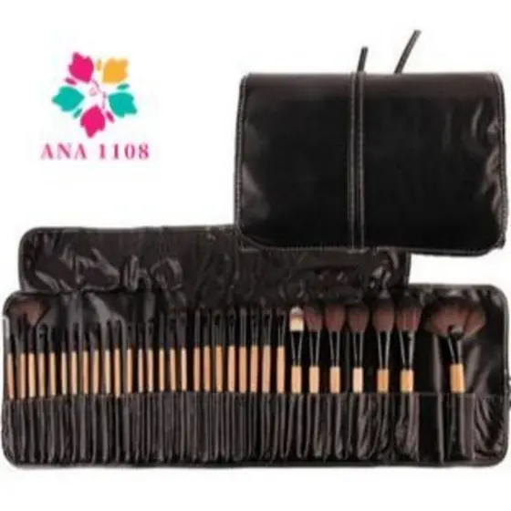 Kit 32 Peças Conjunto De Pincéis De Maquiagem Para Pó Sombra Delineador Lábios com estojo