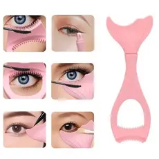 ANA1108 Protetor De Silicone Para Aplicação de Mascara de Cílios Delineador e Sombra nos Cílios-Rosa Glam