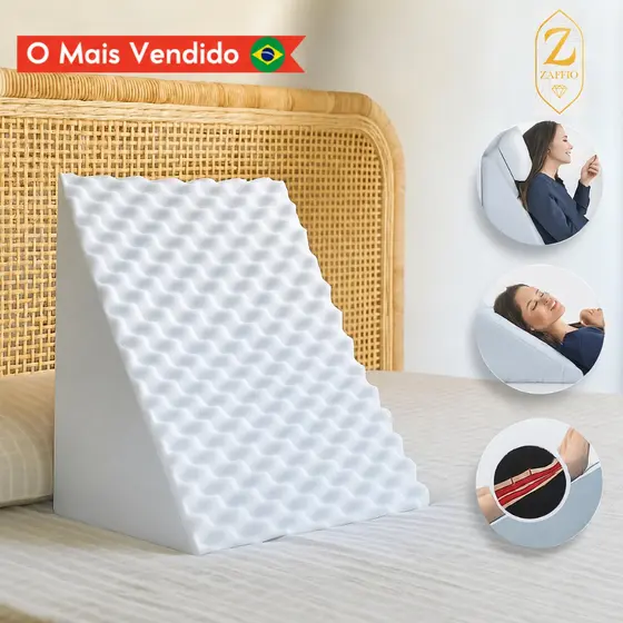 Travesseiro Encosto Triangular Repouso Leitura Encosto Anatômico Pós Cirúrgico Com Capa
