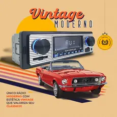 Rádio Automotivo Vintage Retro Carro Fusca Bluetooth Fm Usb Carros Antigos
