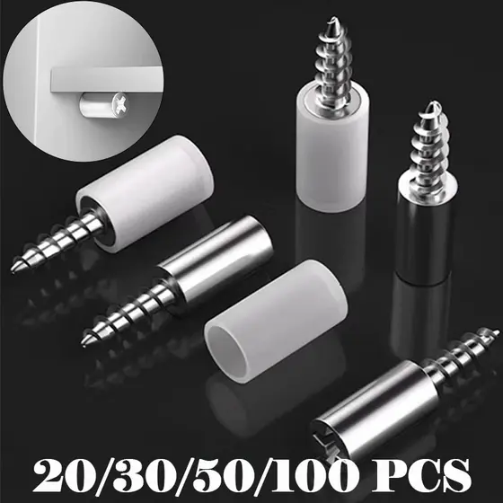 20/30/50/100 Peças Pinos Suportes Para Prateleira Atarrachante – Fixação Forte e Visual Discreto