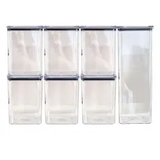 7 potes Herméticos acrílicos 1de 2,3 Litros e 6 de 1,1 Litro ORGANIZAÇÃO