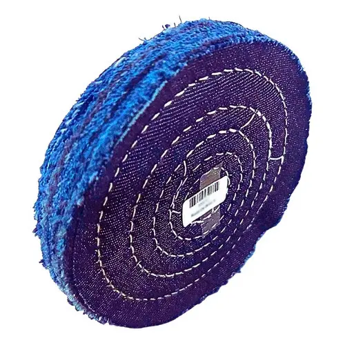 Kit 2 Disco Brim Jeans Escova de Algodão Roda Polimento Superfícies Politriz 6 Polegadas p/ Retifica