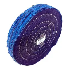 Kit 2 Disco Brim Jeans Escova de Algodão Roda Polimento Superfícies Politriz 6 Polegadas p/ Retifica