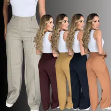 Calça Pantalona Elegante em Linho Confortável Chic e Casual