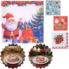 Kit 20 Guardanapo para Decoupage Natal 33x33cm Pacote Papel 2 Camadas Ideal MDF/vidro/cerâmica artesanatos natalino