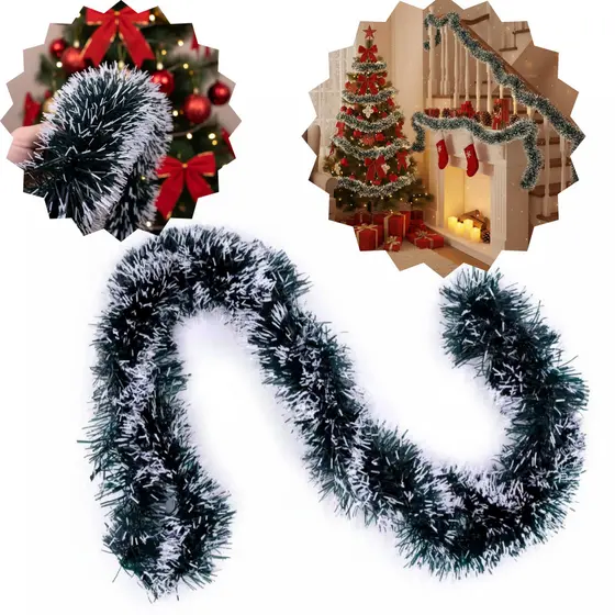 Decoração de natal Festao nevado natalino enfeite para árvore de natal guirlandas decoração festa natalina 2mts