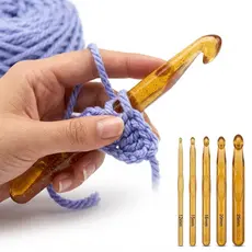 Agulhas Crochê Tricô Fio De Malha Grosso Kit com 5 Agulhas Acrílico Kit para Cestaria e Tapeçaria