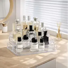 Organizador de Maquiagem Perfume Acrílico Multinível 3 Andares Expositor – Porta Makes e Cosméticos