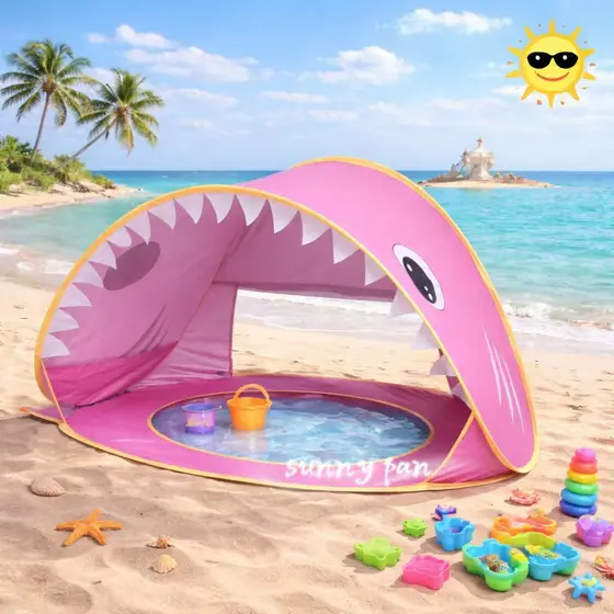 Barraca Infantil Praia Pop Up Proteção UV (2 Modelos) - Impermeável, Perfeito para Piscina e Brincadeiras