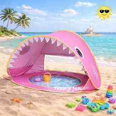 Barraca Infantil Praia Pop Up Proteção UV (2 Modelos) - Impermeável, Perfeito para Piscina e Brincadeiras