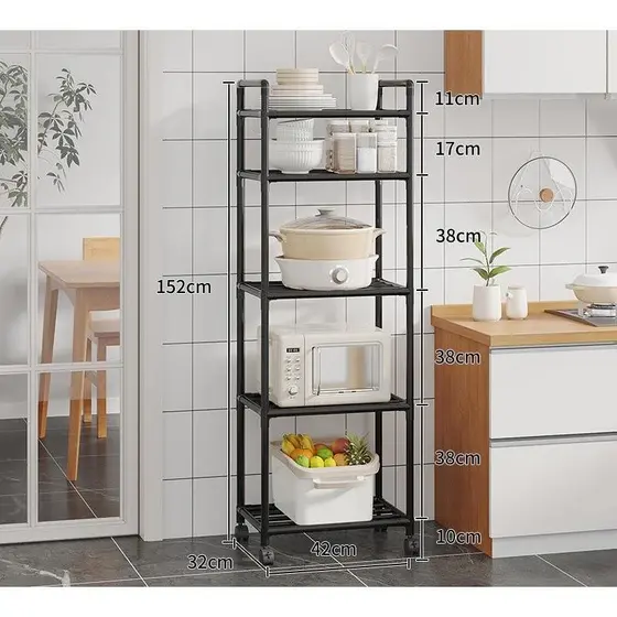Estante Multiuso em Metal 3/4/5/6 Camadas Prateleira Organizadora de Cozinha e Banheiro