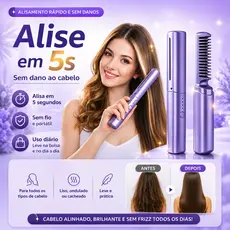 Escova De Alisamento Capilar Alisador De Cabelo Aquecido Recarregável Mini Pente Portátil - Rápido