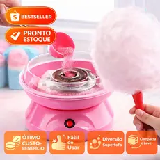Máquina de Algodão Doce Elétrica Portátil | Faz Algodão Doce Caseiro | Ideal para Festas e Eventos