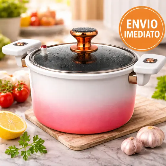 Panela de Micro Pressão 4.5 Litros 24Cm Anti Aderente Caçarola e Tambem Por Indução
