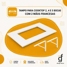 Tampo para cooktop 4, 5 E 2  bocas, TODOS OS TAMANHOS com 2un mão francesa para cozinha.