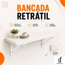 Mesa Dobravel Retratil de Parede Suspensa Para Banheiro Quarto Sala Cozinha pequena média e grande Branca