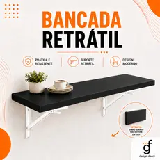 Mesa Dobravel Retratil de Parede Suspensa Para Banheiro Quarto Sala Cozinha pequena média e grande Preta