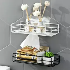 Suporte De Reto De Metal Auto Adesivo Para Parede Cozinha E Banheiro Prateleira Organizador