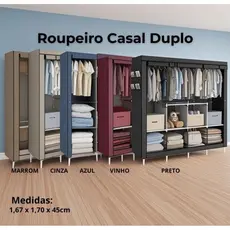 Guarda Roupa Dobrável Arara Portatil Armário Organizador Multiuso Roupeiro Cabideiro Sapateira Top