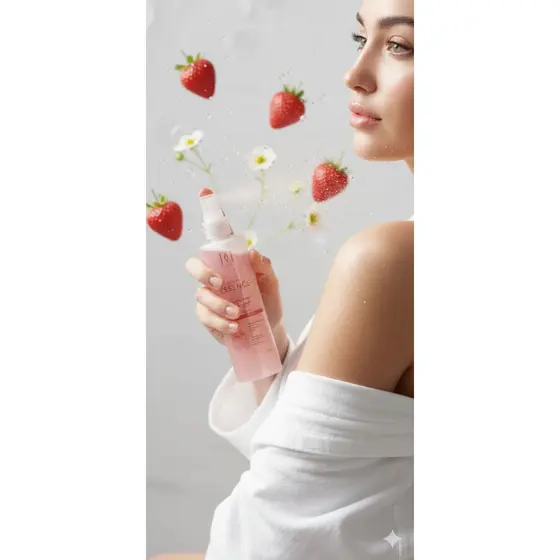Body Splash Morango com Glitter 250ml | Brilho na Pele + Perfume Doce Viciante | Cheiroso o Dia Todo
