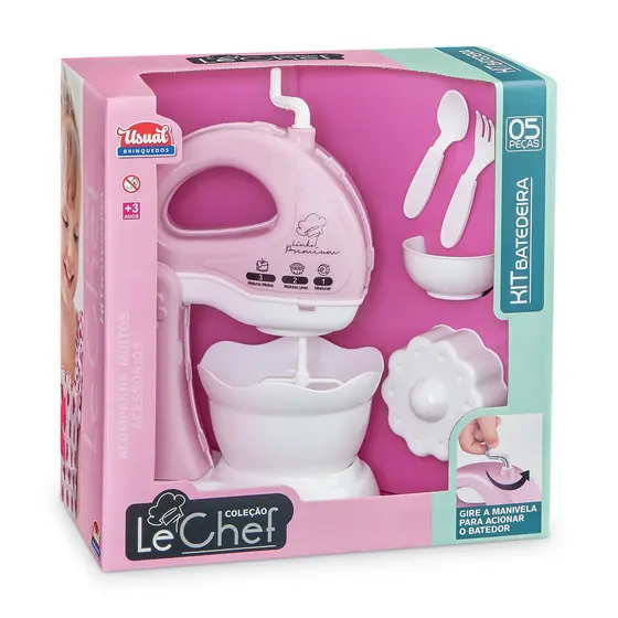 Kit Batedeira Infantil de Brinquedo com Tigela New Le Chef