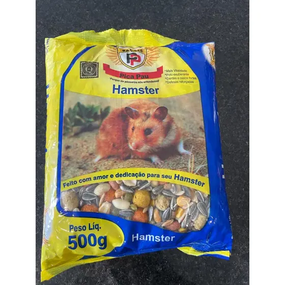 Mistura Para Hamster 500g Grãos Selecionados e Nutrientes Especiais Ração Completa Natural