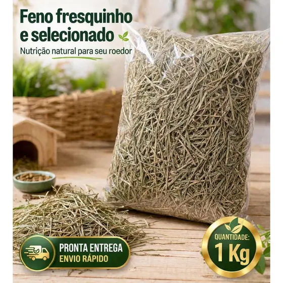Feno Verdinho Cheiroso Coelho Porquinho da índia Hamster