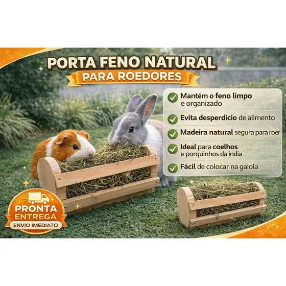 Porta Feno Coelhos Porquinho da India Chincilas Roedores