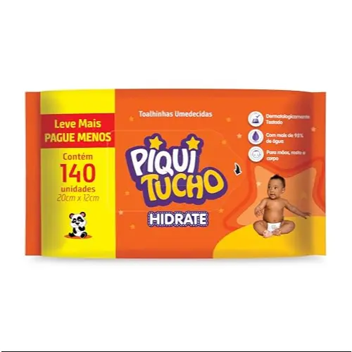 Toalha Umedecida Piquitucho c/140