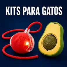 Kit 2 Brinquedos para Gatos Bola de Rolamento Automática + Abacate com Catnip - Interativos e Erva do Gato
