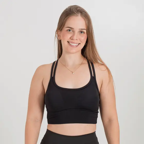 Top Feminino Duas Alças Suplex Fitness Esportivo Bojo Removível Academia Zero Transparência