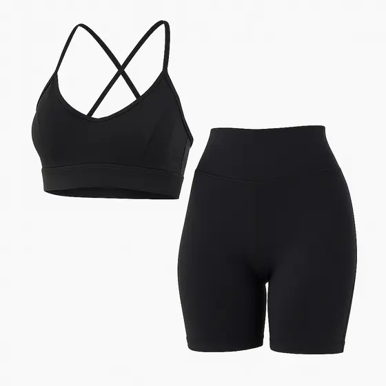 Conjunto Meia Coxa Bermuda + Top Bojo Removível Compressão Short Legging Fitness Academia Treino