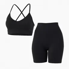 Conjunto Meia Coxa Bermuda + Top Bojo Removível Compressão Short Legging Fitness Academia Treino