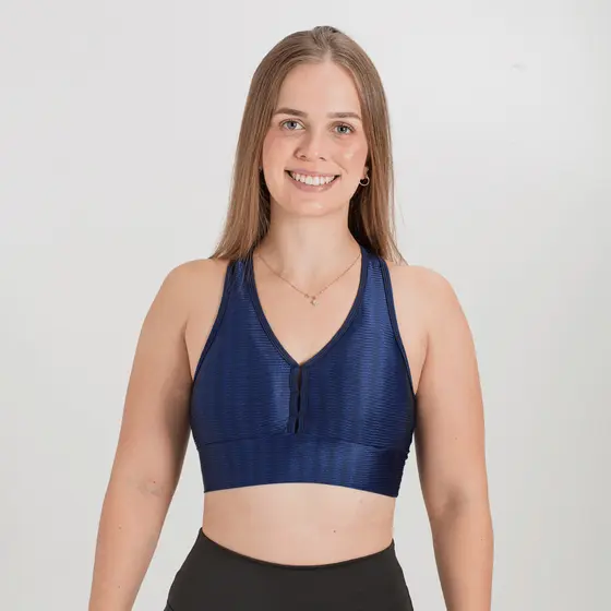 Top Feminino Poliamida Fitness Esportivo Bojo Removível Sustentação Academia Zero Transparência