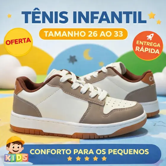 Tênis Casual Infantil Menino e Menina Sapatenis Premium  Super Confortável – Lançamento 2026 Escolar Passeio Viagens