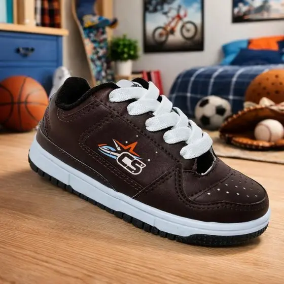 Tenis Infantil Menino do 26 ao 33 CS Sola Antiderrapante Cadarço Premium Perfeito pra Escola Passeio Adolescente Estilo