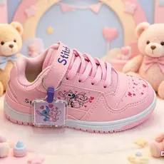 Tênis Infantil de Menina do 26 a 33 com Chaveiro Ideal pra Escola Passeio Brincar Sola Antiderrapante Cadarço c Velcro