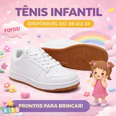 Tênis Infantil do 26 ao 33 Unissex Confortável Leve Macio Dia a Dia Escola Estiloso Antiderrapante Palmilha Macia Casual