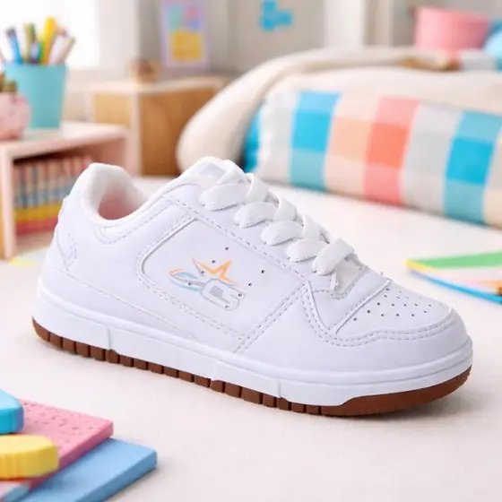 Tenis Infantil do 26 ao 33 CS Sola Antiderrapante Cadarço Premium Perfeito pra Escola Passeio Adolescente Estilo