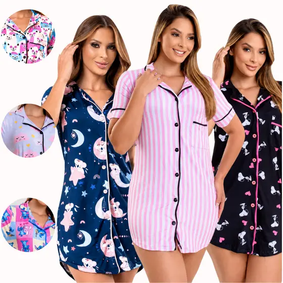 Camisola Americano Verão com Botões – Gestante, Pós-Operatório e Blogueira
