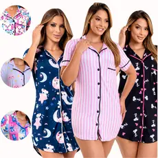 Camisola Americano Verão com Botões – Gestante, Pós-Operatório e Blogueira