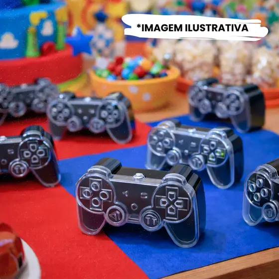 Kit 10 15 25 30 Controle VideoGame Tubete Acrilico Lembrancinha de Aniversário Baleiro e Decoração Festa Joystick