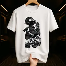 Camiseta Estampa Moto no Grau Streetwear Unissex 100% Algodão Estilo Motocross e Wheelie