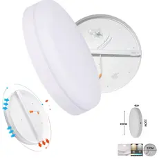 Luminária Led Plafon Borda Infinita 38W Redondo Sobrepor Bivolt 22x22cm Frio 6500K ou Neutro 4000k