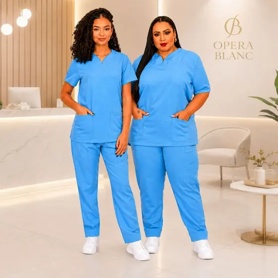 Conjunto Scrub Feminino Plus Size Pijama Cirúrgico Hospitalar - Alfaiataria com Elastano - Qualidade