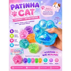 Brinquedo de apertar Paw , patinha squishi Anti stresse ,Anti anssiedade, beliscar relaxante,slime brilhante. Com Luz